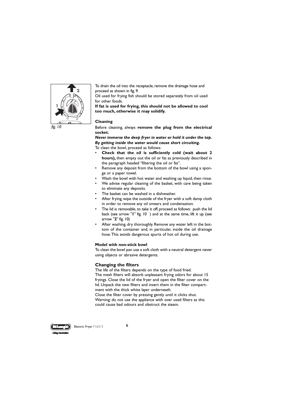 DeLonghi F16313 User Manual | Page 6 / 13