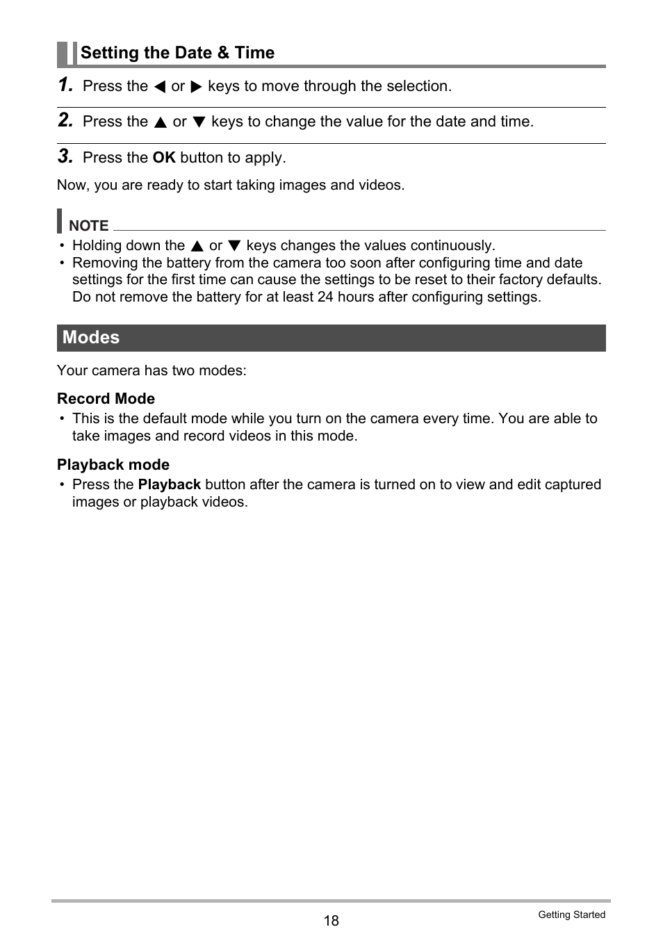 Modes | Casio QV-R80 User Manual | Page 18 / 94