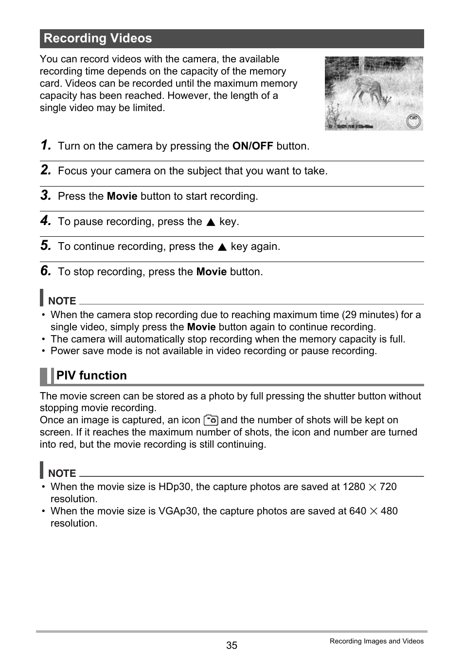 Recording videos | Casio QV-R80 User Manual | Page 35 / 94