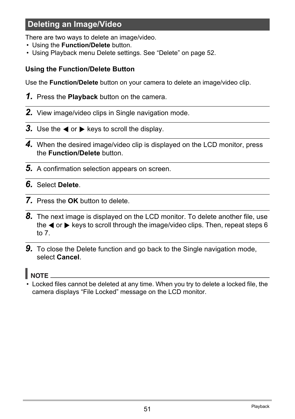 Deleting an image/video | Casio QV-R80 User Manual | Page 51 / 94