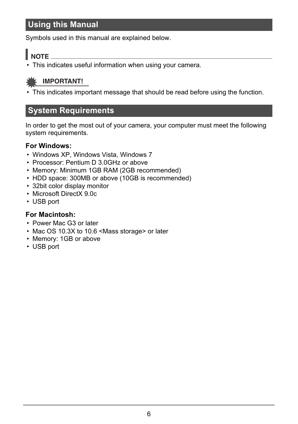 Using this manual, System requirements, Using this manual system requirements | Casio QV-R80 User Manual | Page 6 / 94