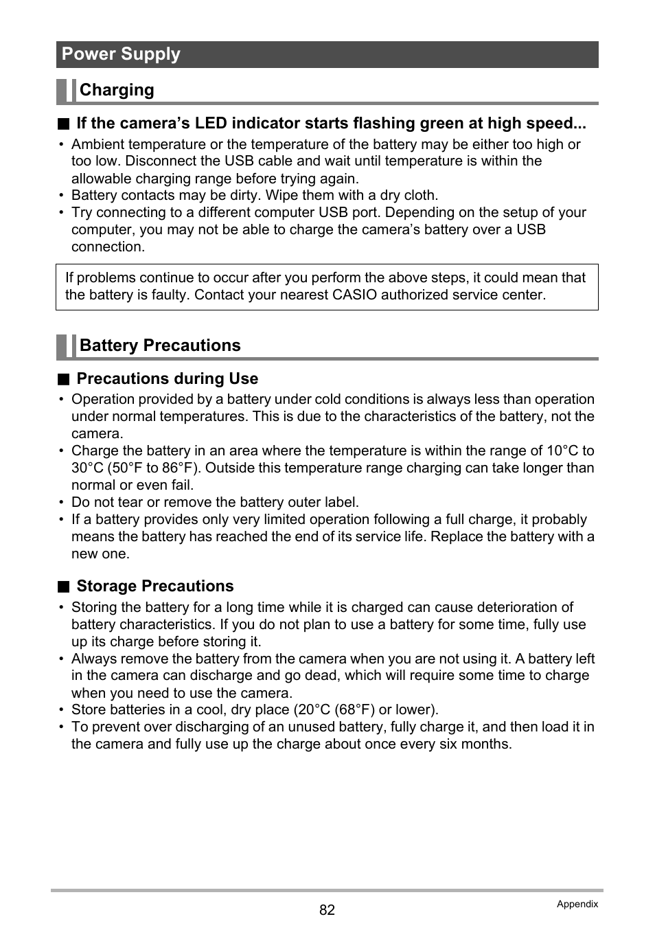 Power supply | Casio QV-R80 User Manual | Page 82 / 94