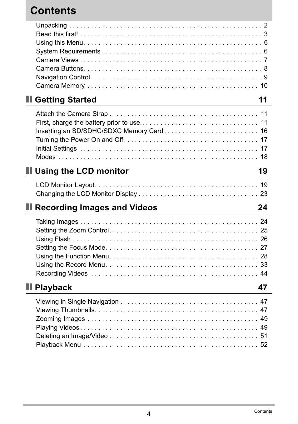 Casio QV-R100 User Manual | Page 4 / 89