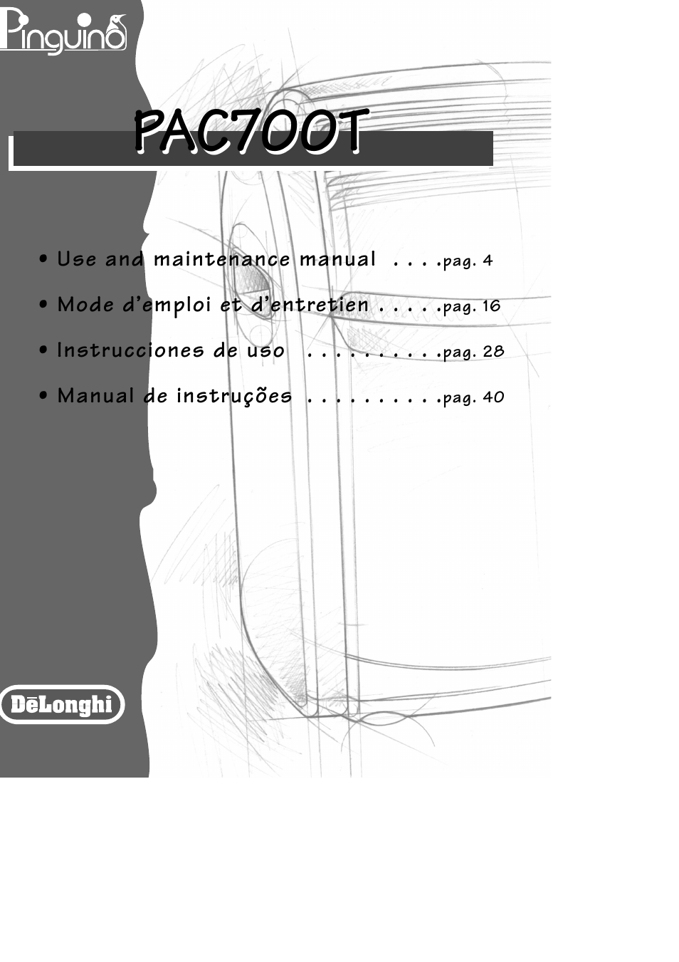 DeLonghi Pinguino PAC 700T User Manual | 4 pages