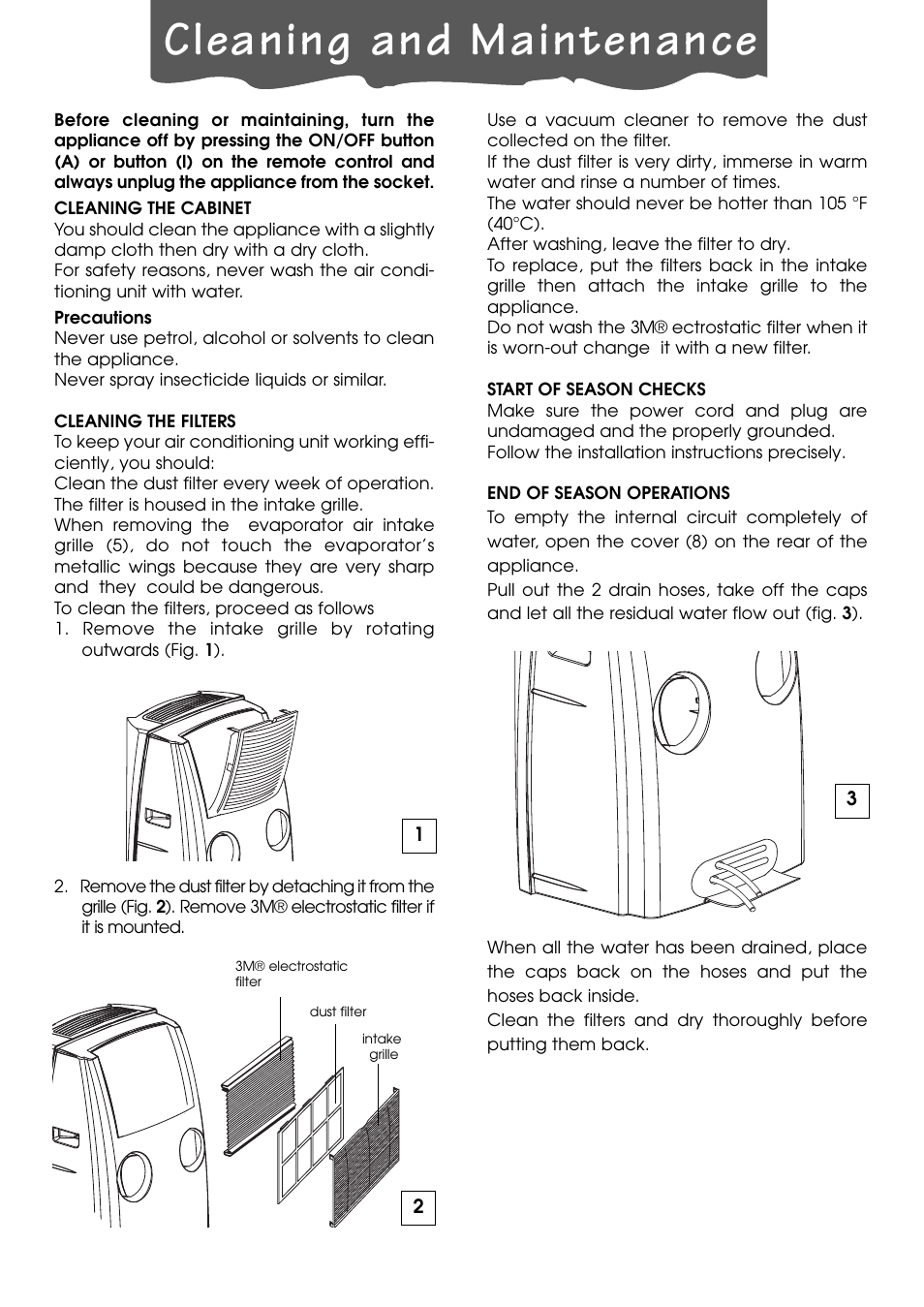 Cleaning and maintenance | DeLonghi PACL90 User Manual | Page 16 / 18