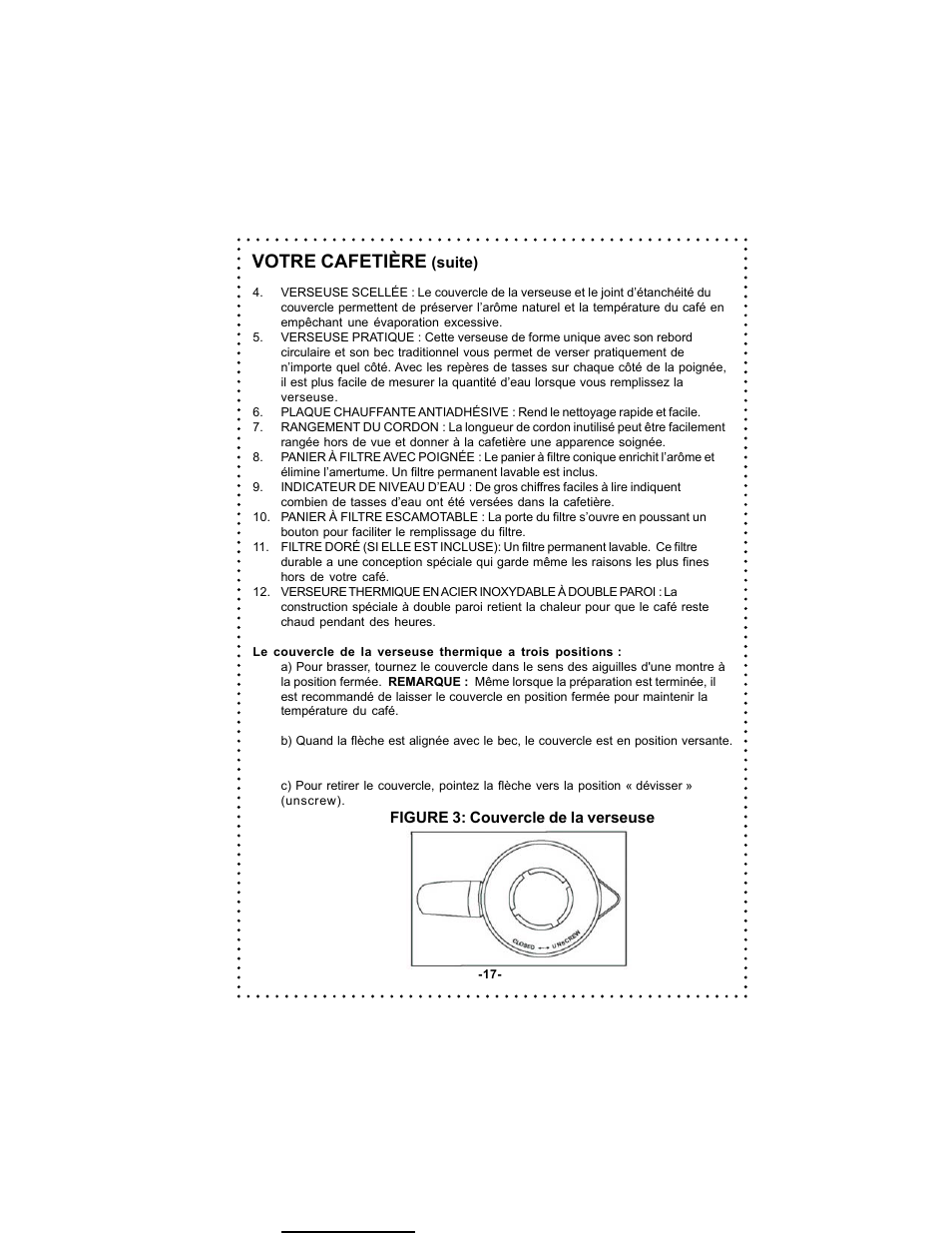 Votre cafetière | DeLonghi DC54TC User Manual | Page 17 / 50