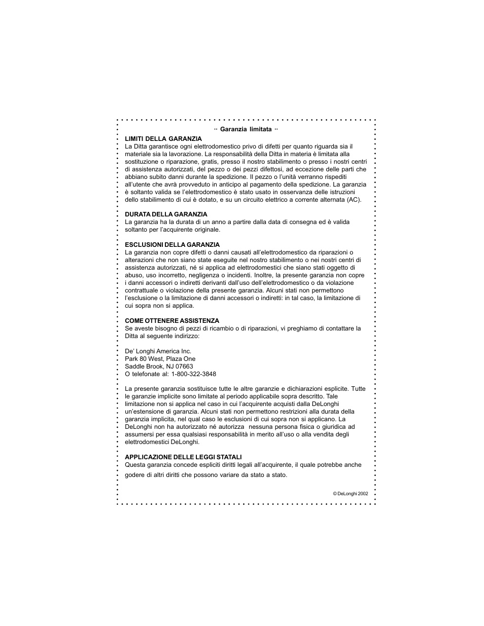 DeLonghi DC54TC User Manual | Page 49 / 50