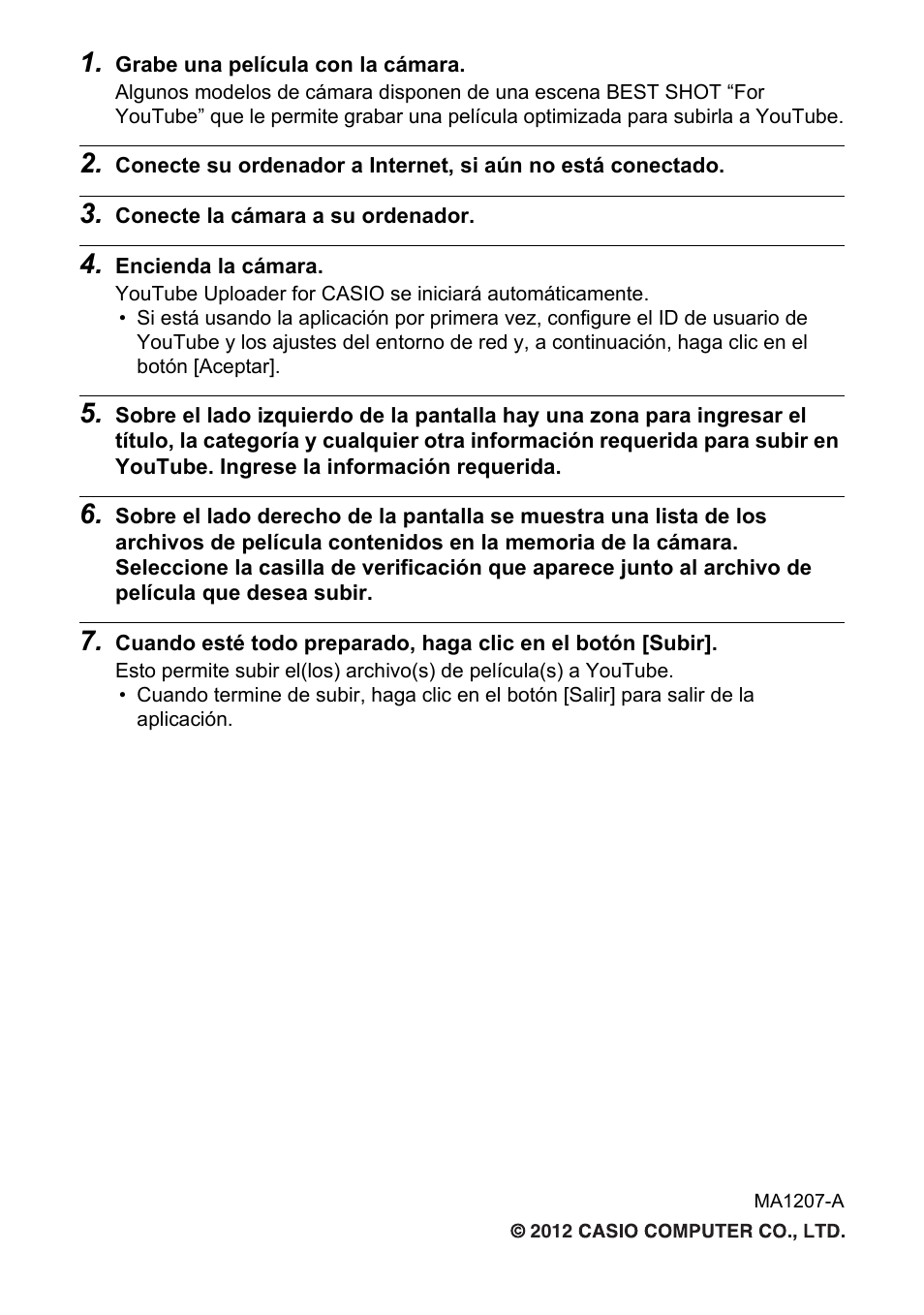 Casio YouTube Uploader for CASIO User Manual | Page 2 / 2