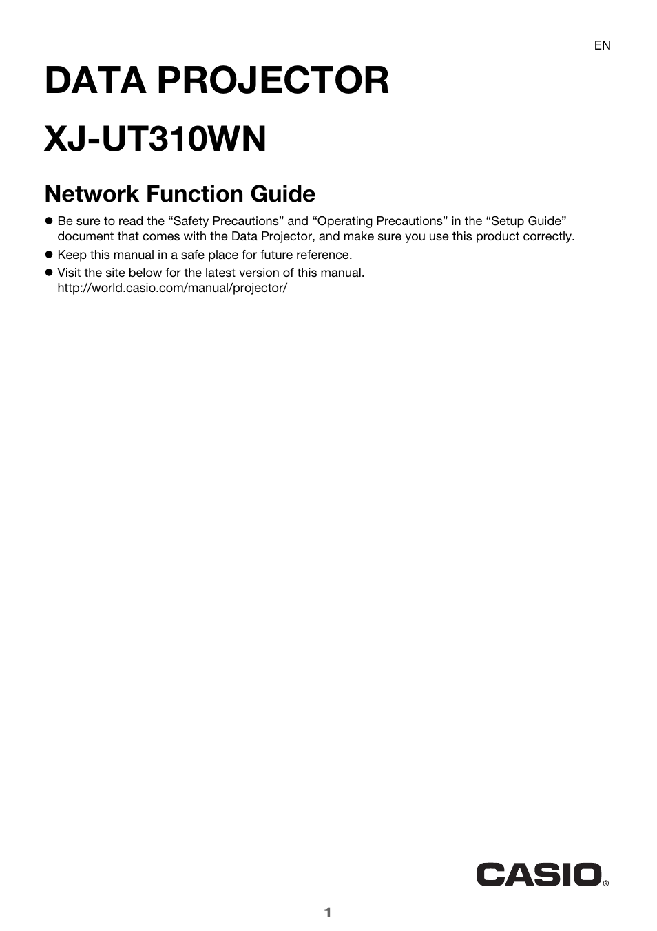 Casio XJ-UT310WN Network Function Guide User Manual | 79 pages