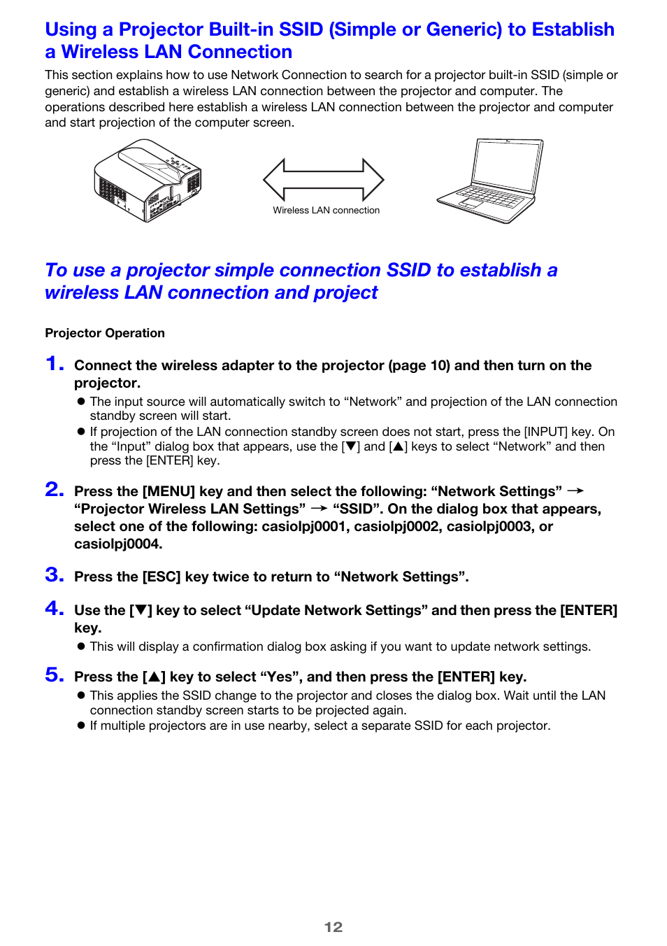 Casio XJ-UT310WN Network Function Guide User Manual | Page 12 / 79