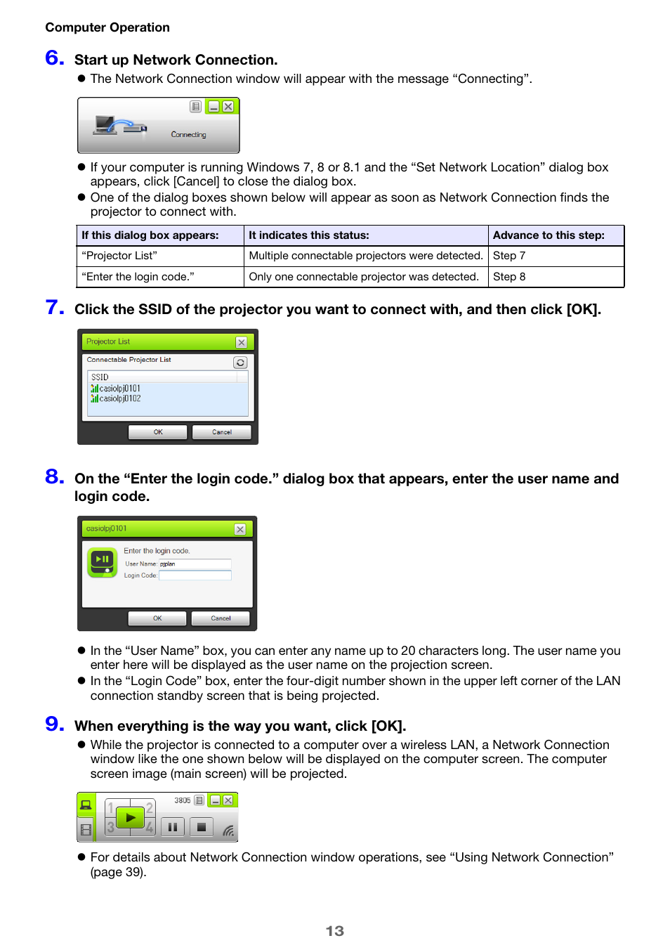 Casio XJ-UT310WN Network Function Guide User Manual | Page 13 / 79