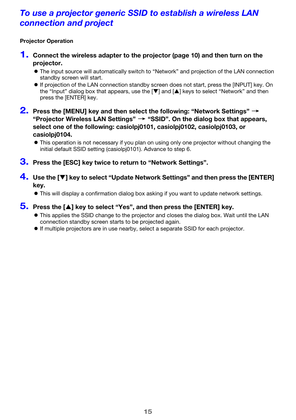 Casio XJ-UT310WN Network Function Guide User Manual | Page 15 / 79