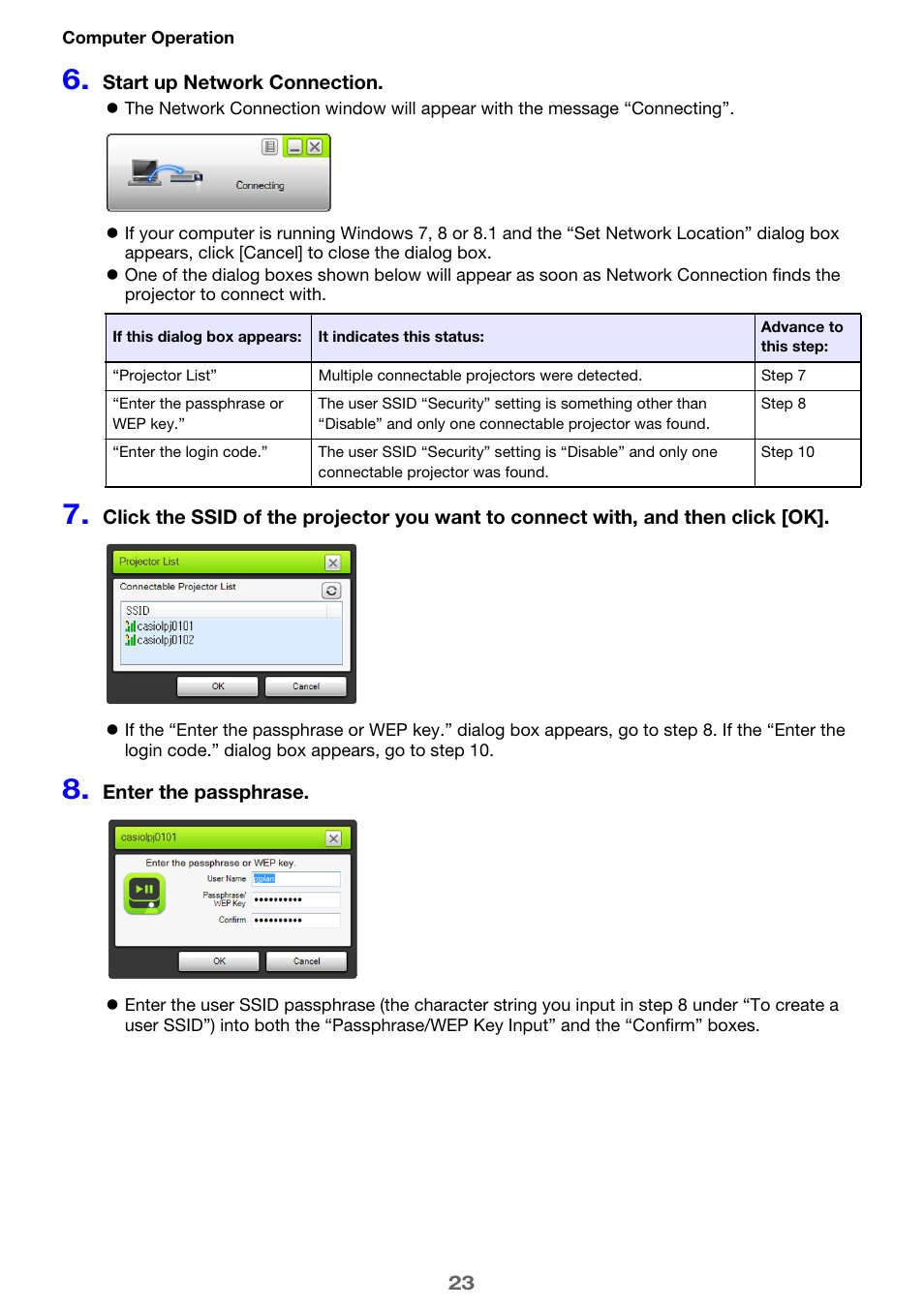 Casio XJ-UT310WN Network Function Guide User Manual | Page 23 / 79