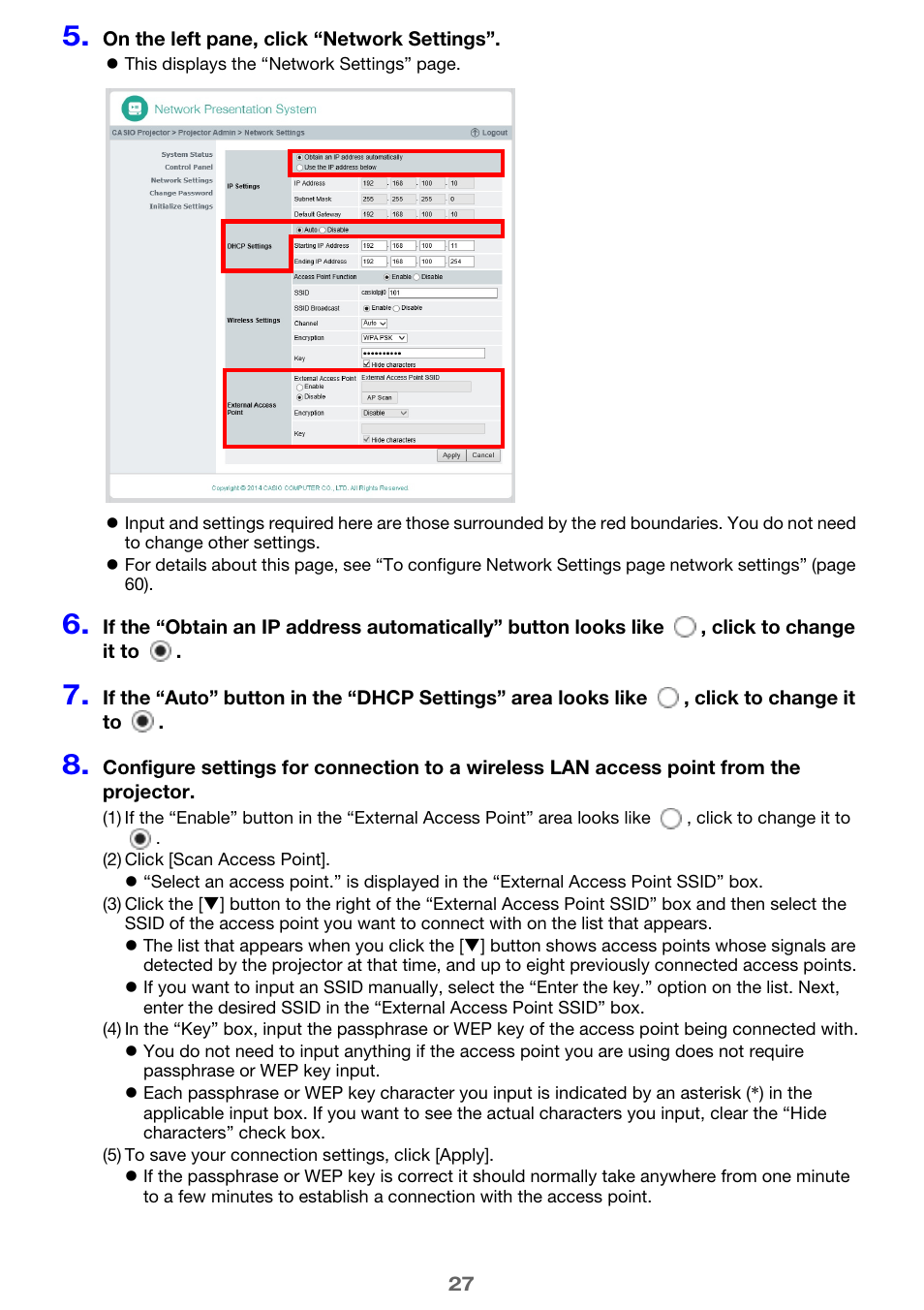 Casio XJ-UT310WN Network Function Guide User Manual | Page 27 / 79