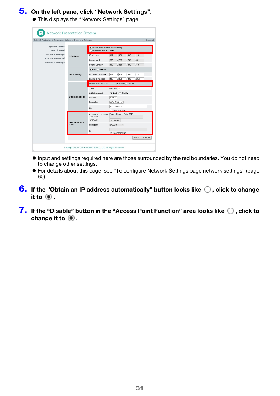 Casio XJ-UT310WN Network Function Guide User Manual | Page 31 / 79