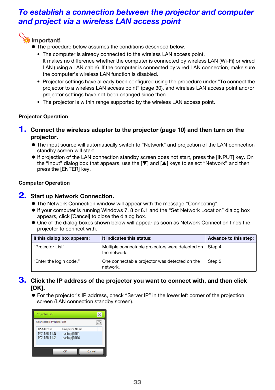 Casio XJ-UT310WN Network Function Guide User Manual | Page 33 / 79