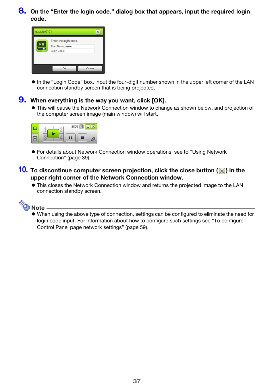 Casio XJ-UT310WN Network Function Guide User Manual | Page 37 / 79