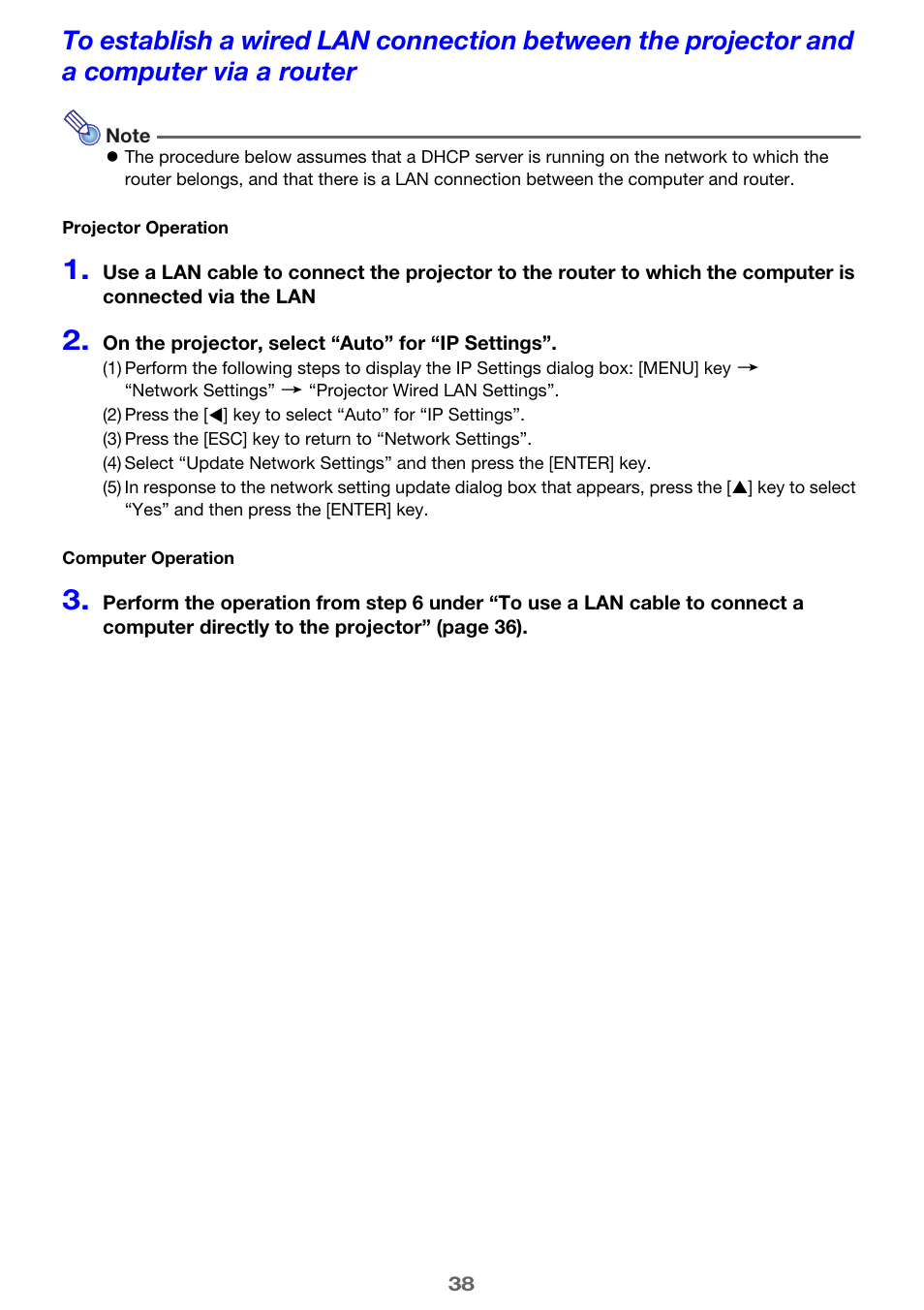 E 38) | Casio XJ-UT310WN Network Function Guide User Manual | Page 38 / 79