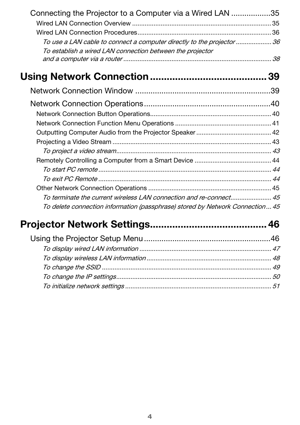 Using network connection, Projector network settings | Casio XJ-UT310WN Network Function Guide User Manual | Page 4 / 79