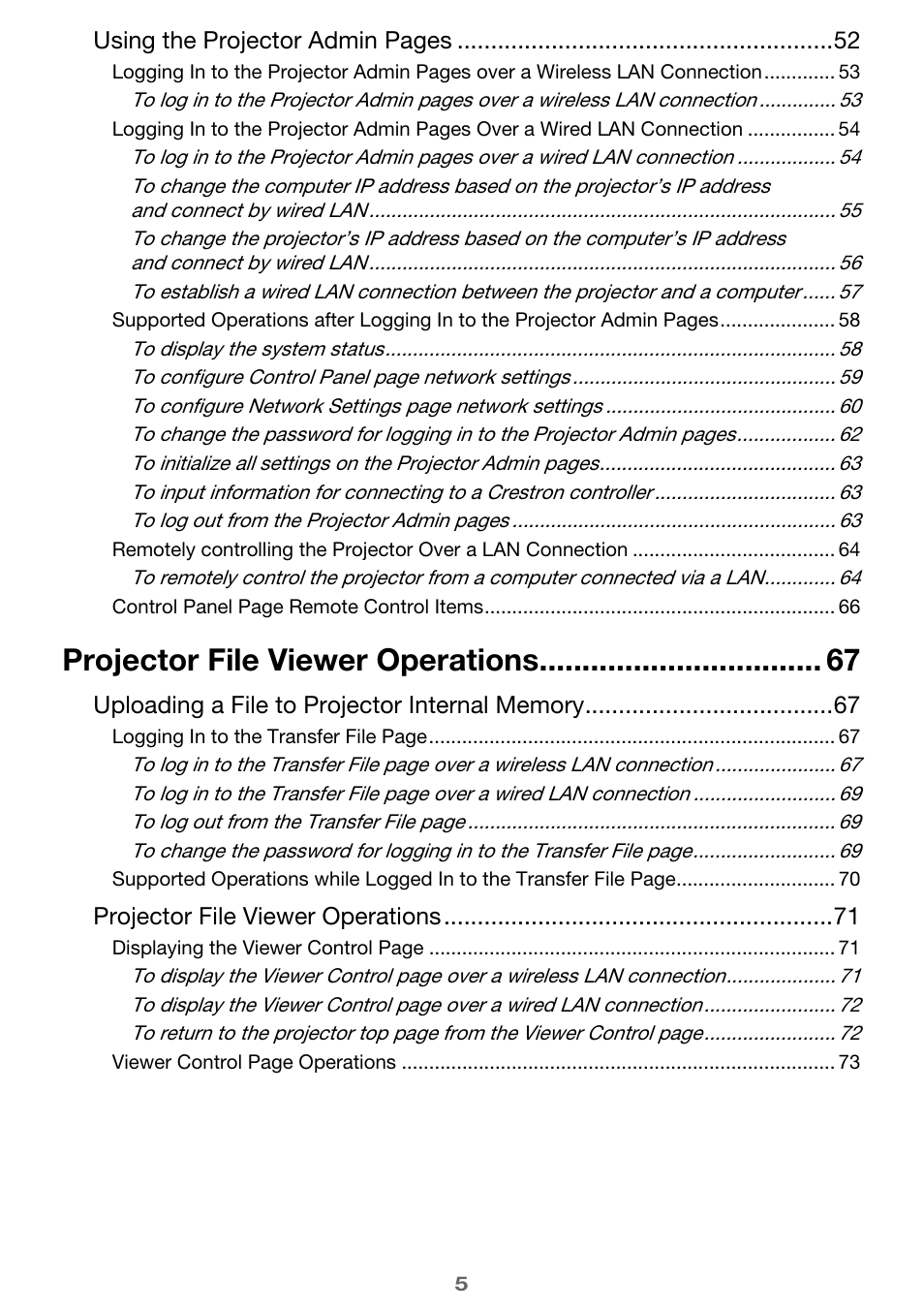 Projector file viewer operations | Casio XJ-UT310WN Network Function Guide User Manual | Page 5 / 79