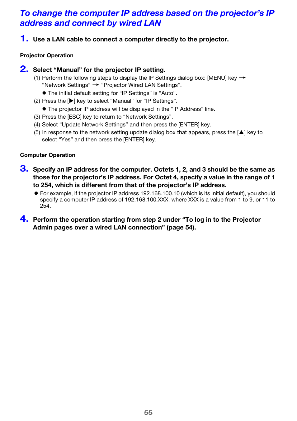 Casio XJ-UT310WN Network Function Guide User Manual | Page 55 / 79