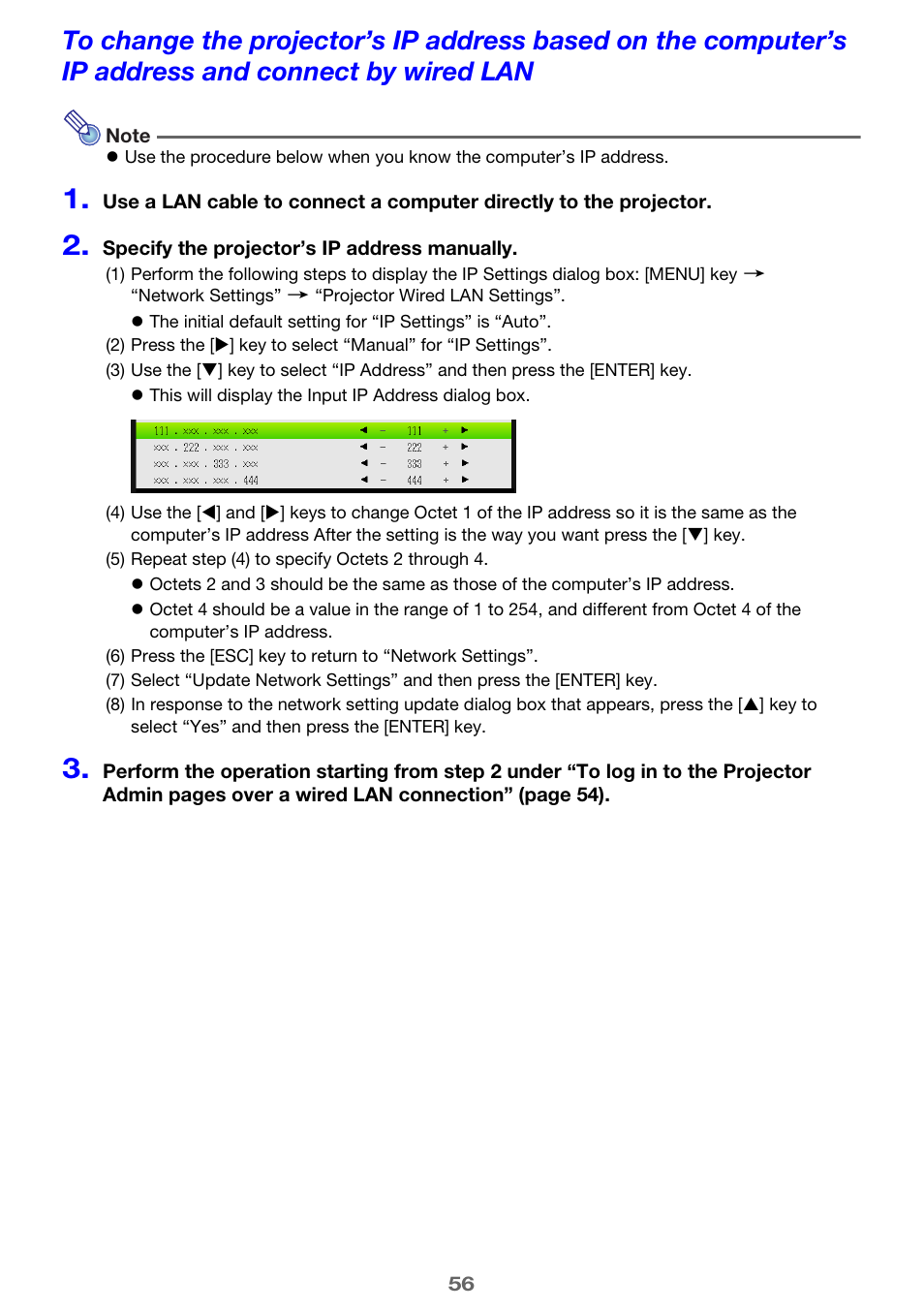 Casio XJ-UT310WN Network Function Guide User Manual | Page 56 / 79