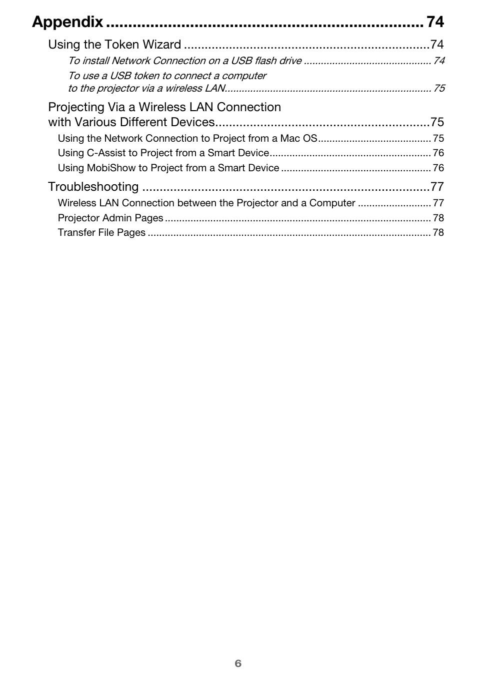 Appendix | Casio XJ-UT310WN Network Function Guide User Manual | Page 6 / 79