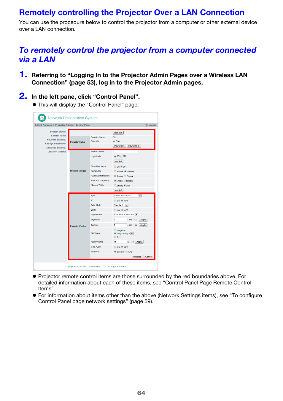 Casio XJ-UT310WN Network Function Guide User Manual | Page 64 / 79