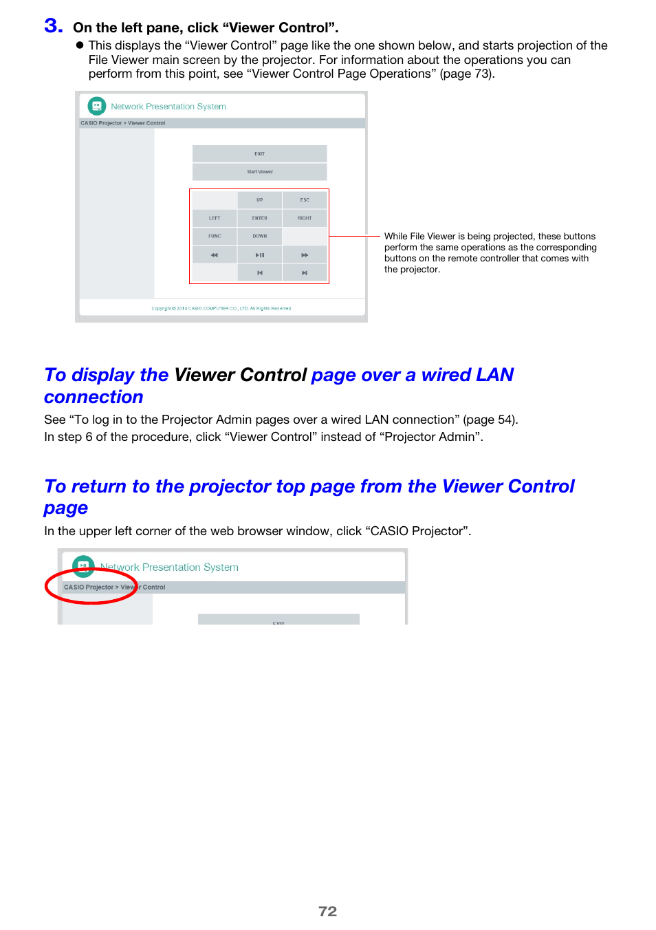 Casio XJ-UT310WN Network Function Guide User Manual | Page 72 / 79