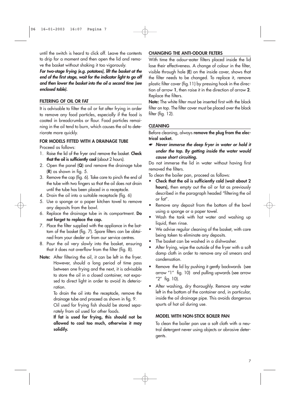DeLonghi Electric Deep Fryer User Manual | Page 7 / 31