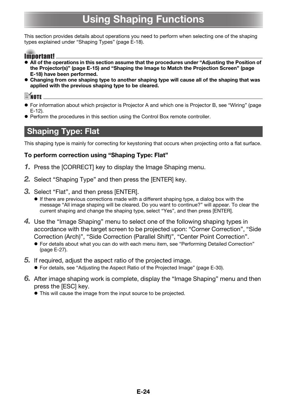 Using shaping functions, Shaping type: flat | Casio YA-S10 Setup Guide User Manual | Page 25 / 36