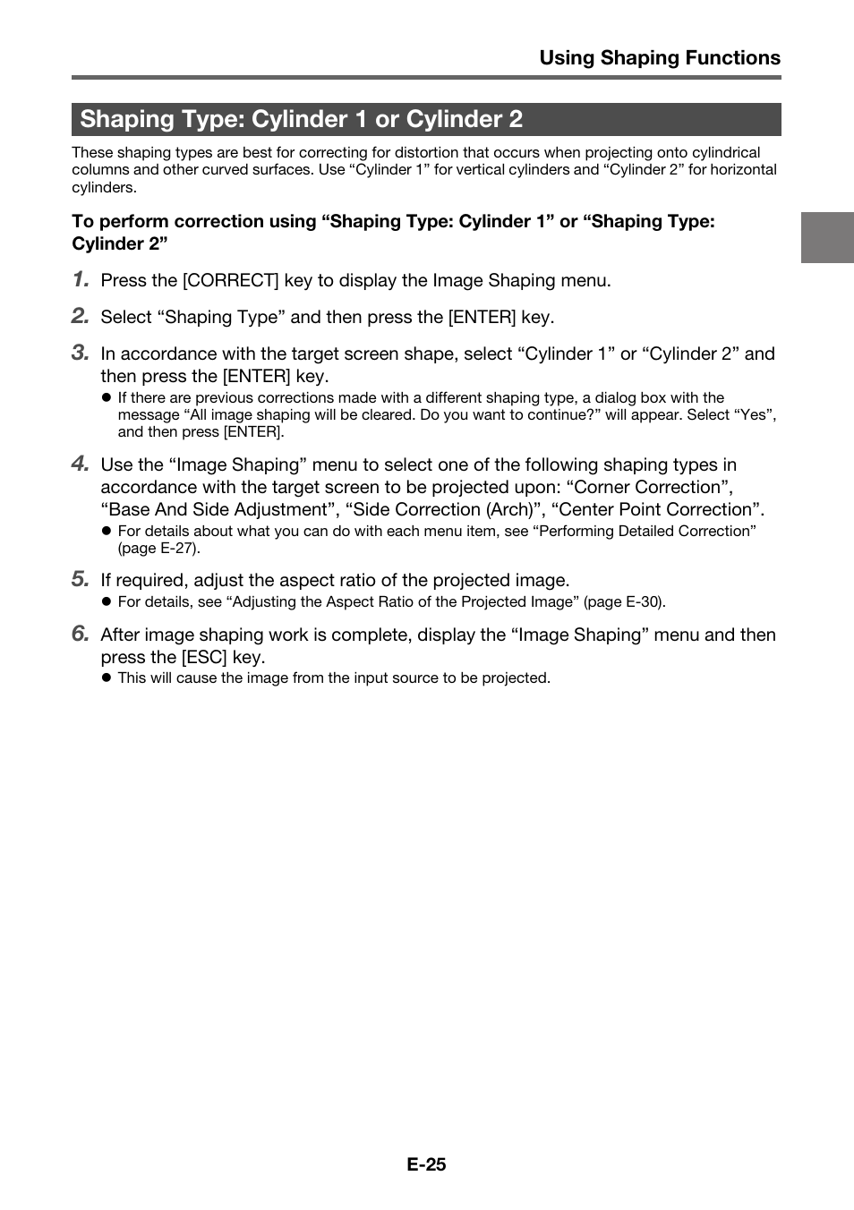 Shaping type: cylinder 1 or cylinder 2 | Casio YA-S10 Setup Guide User Manual | Page 26 / 36