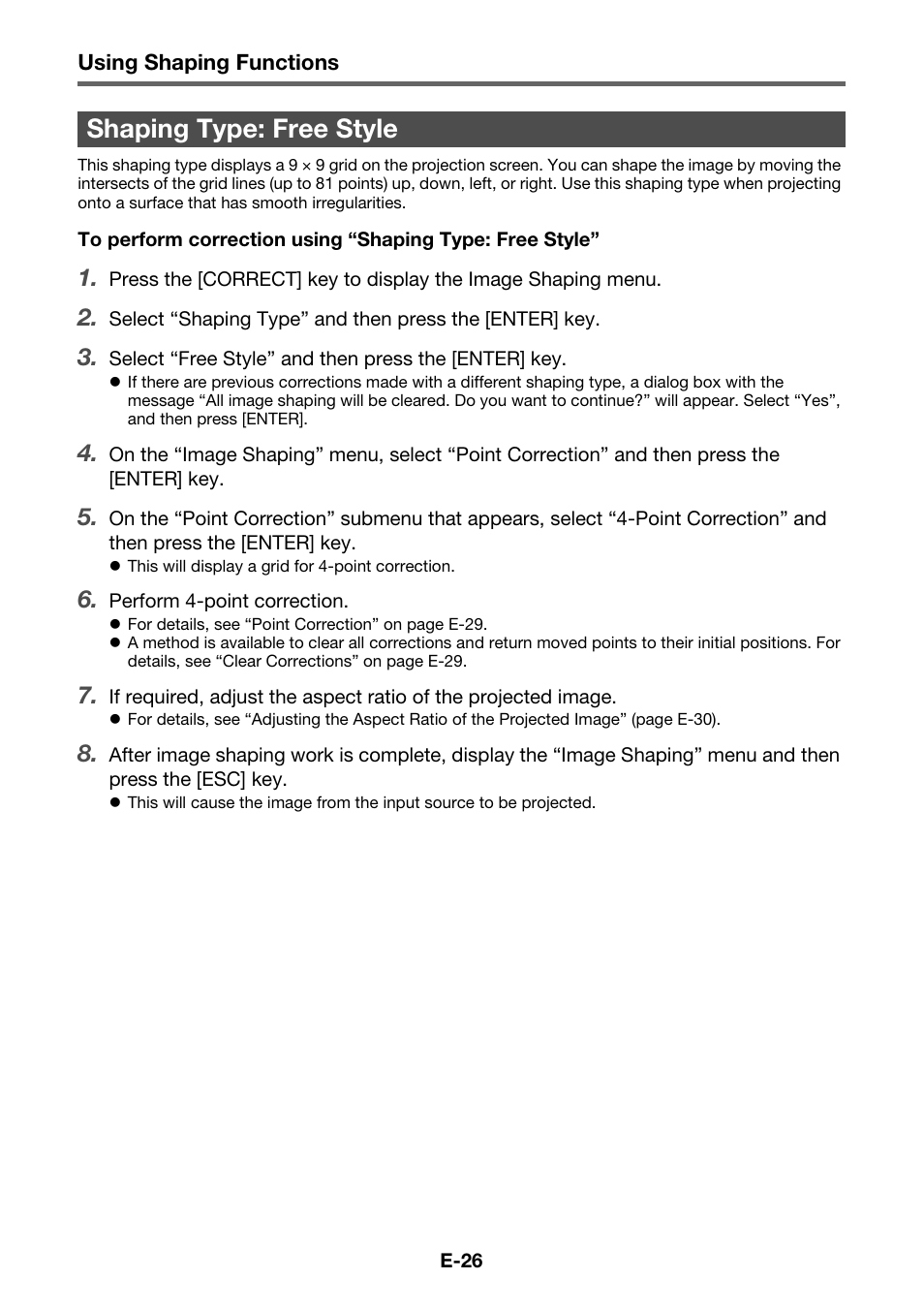 Shaping type: free style | Casio YA-S10 Setup Guide User Manual | Page 27 / 36