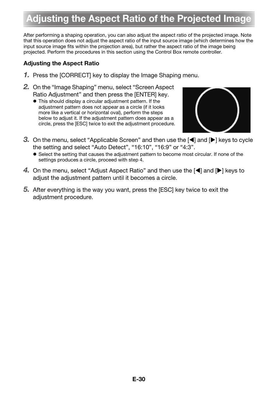 Adjusting the aspect ratio of the projected image | Casio YA-S10 Setup Guide User Manual | Page 31 / 36