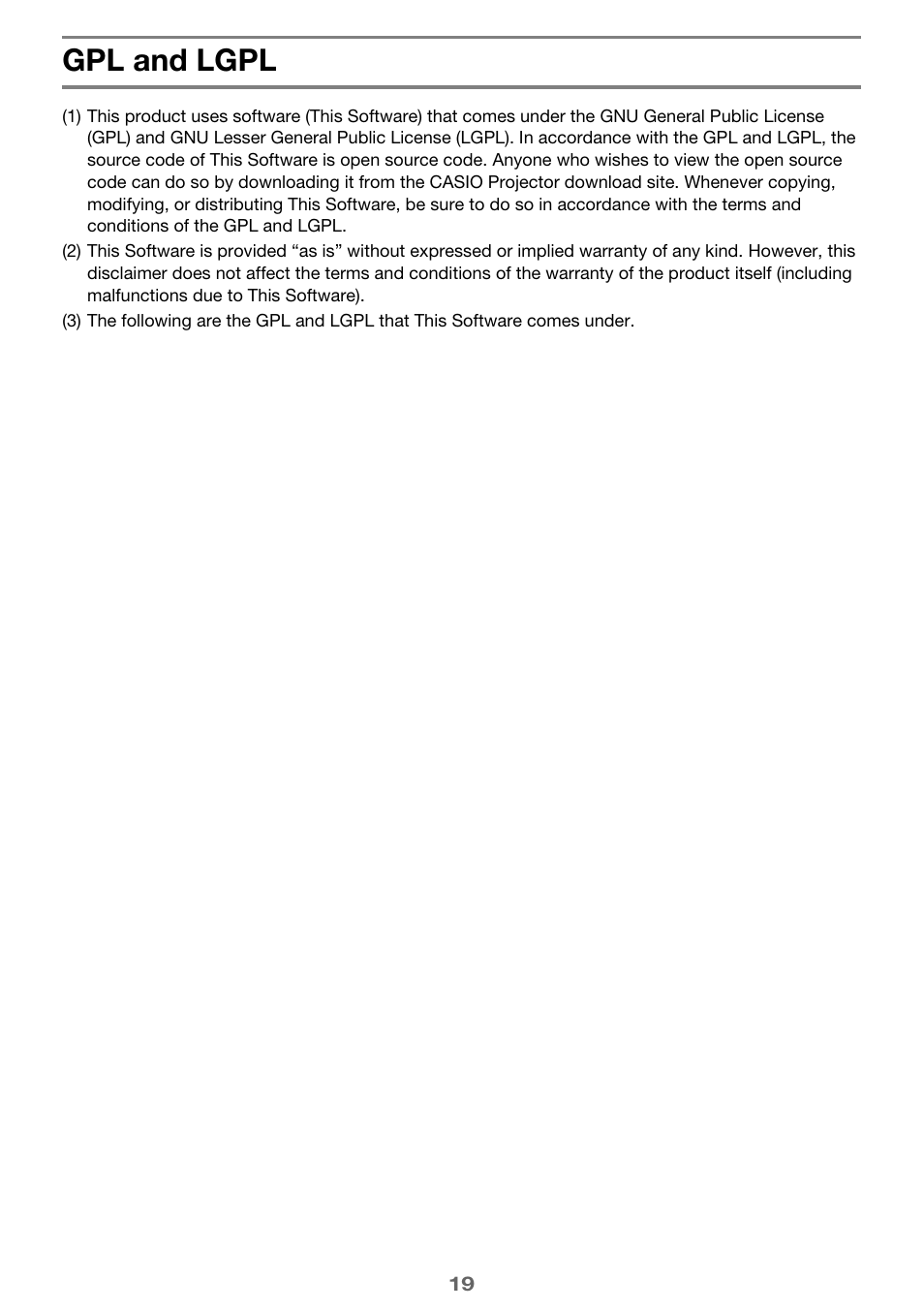 Gpl and lgpl | Casio YA-S10 User Guide User Manual | Page 19 / 34