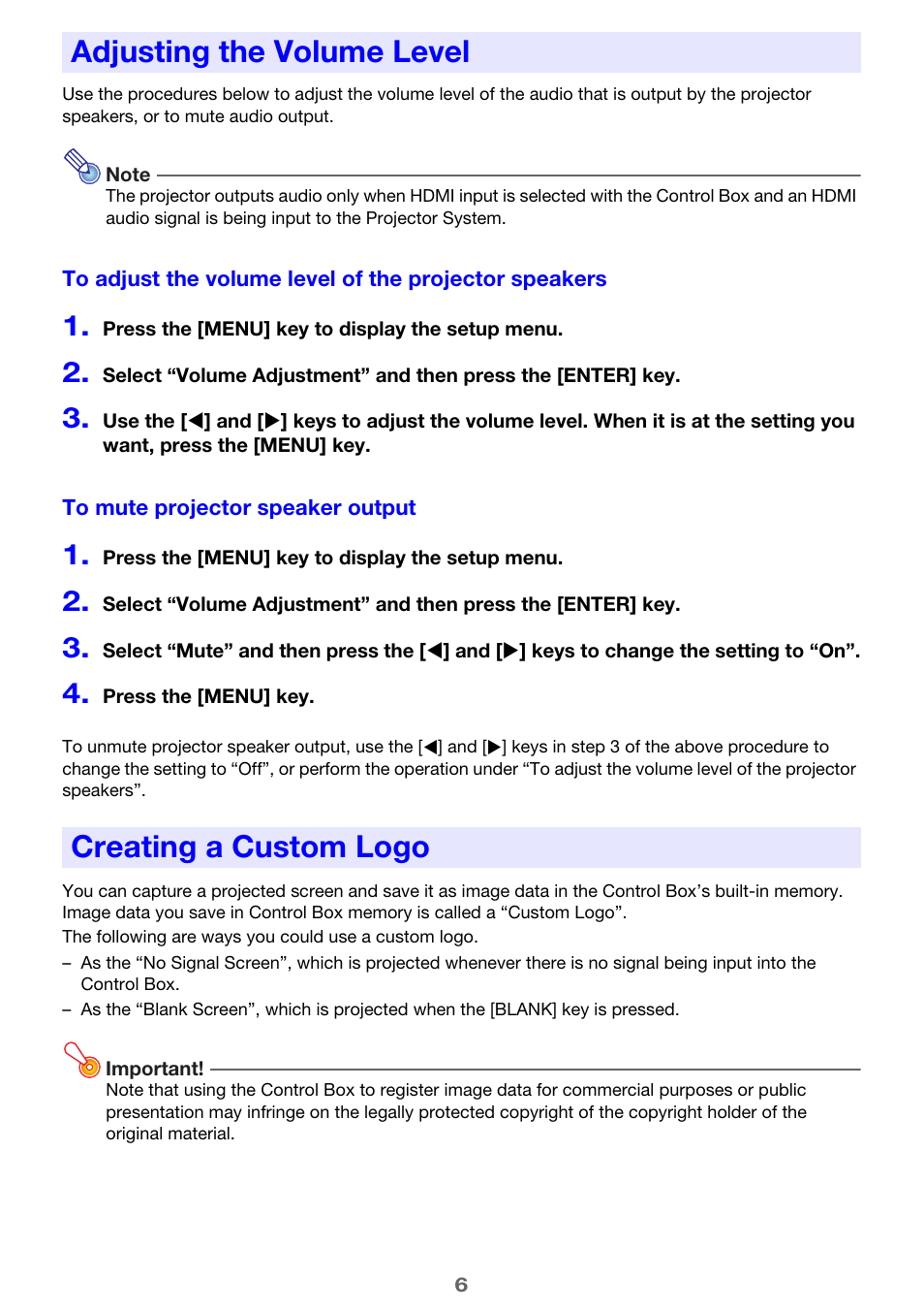 Adjusting the volume level, Creating a custom logo, Adjusting the volume level creating a custom logo | Casio YA-S10 User Guide User Manual | Page 6 / 34