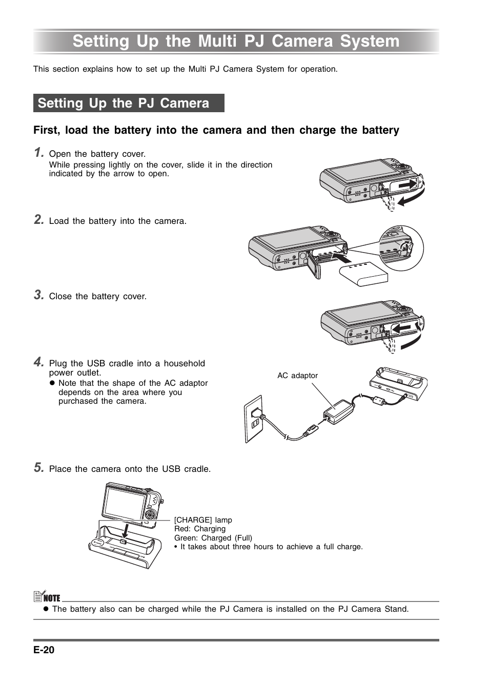 Setting up the multi pj camera system, Setting up the pj camera | Casio YC-430 User Manual | Page 20 / 50