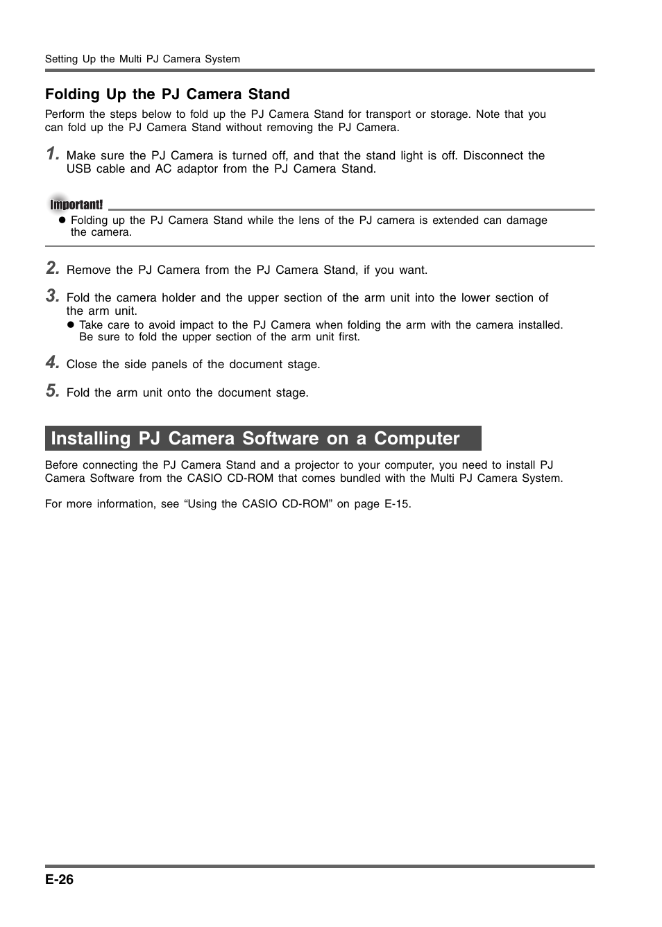 Installing pj camera software on a computer | Casio YC-430 User Manual | Page 26 / 50