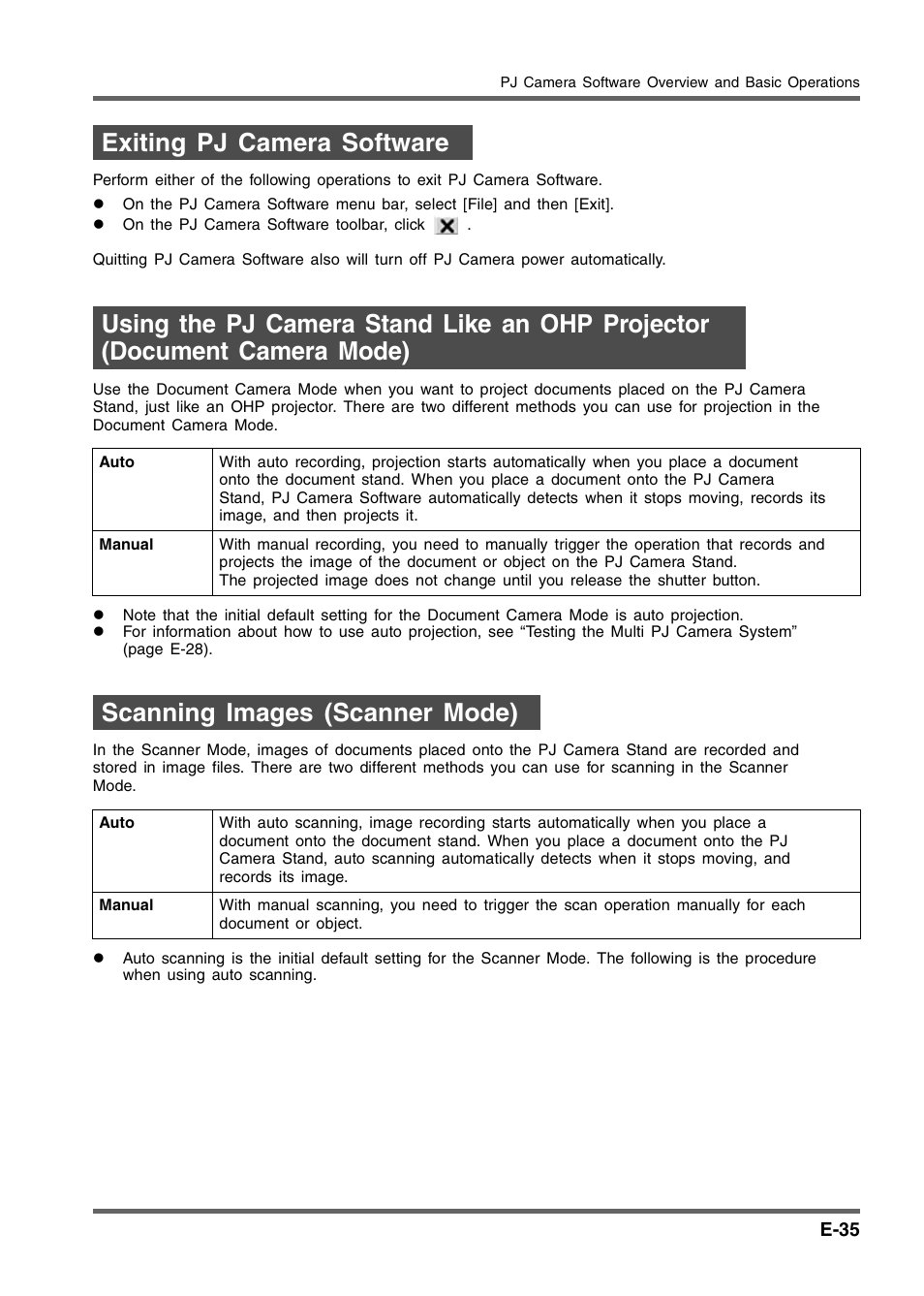 Scanning images (scanner mode) | Casio YC-430 User Manual | Page 35 / 50