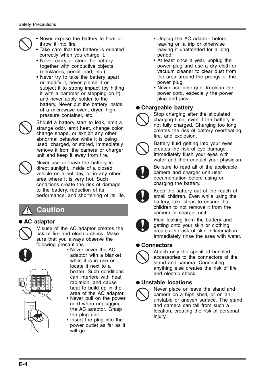 Caution | Casio YC-430 User Manual | Page 4 / 50