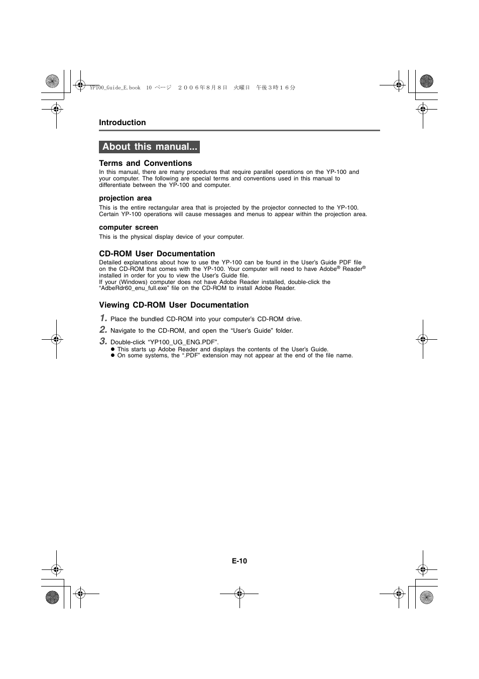 About this manual | Casio YP-100 Getting Started User Manual | Page 10 / 22