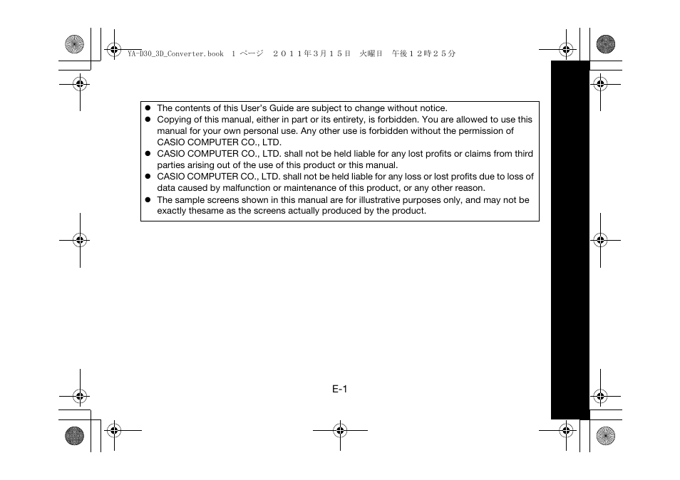 Casio YA-D30 Quick Guide User Manual | Page 3 / 5