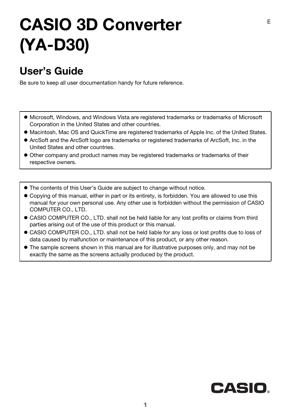 Casio YA-D30 User Guide User Manual | 17 pages