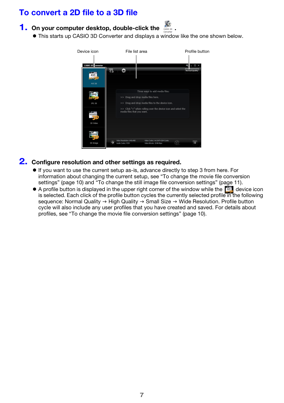 To convert a 2d file to a 3d file | Casio YA-D30 User Guide User Manual | Page 7 / 17