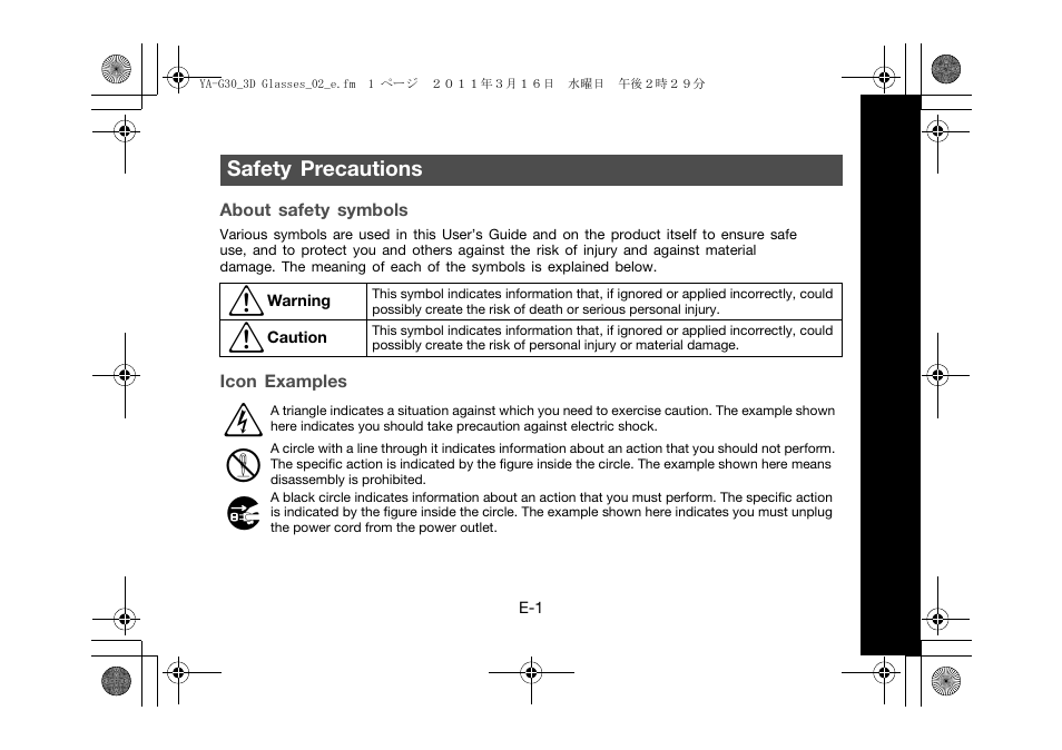 Casio YA-G30 User Manual | Page 3 / 22