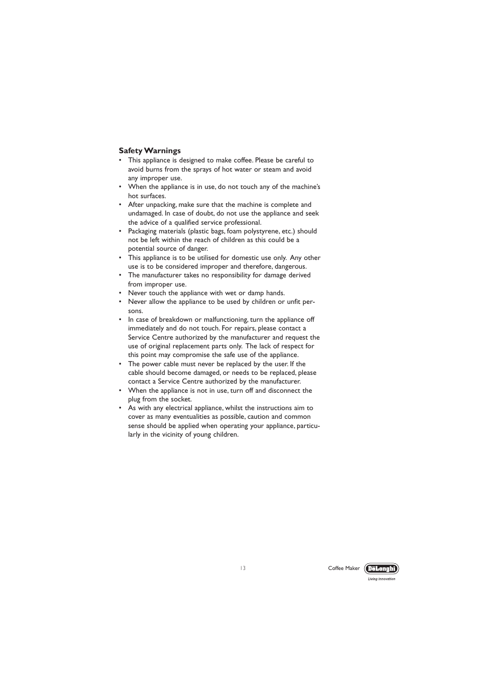 DeLonghi EC710 User Manual | Page 13 / 15