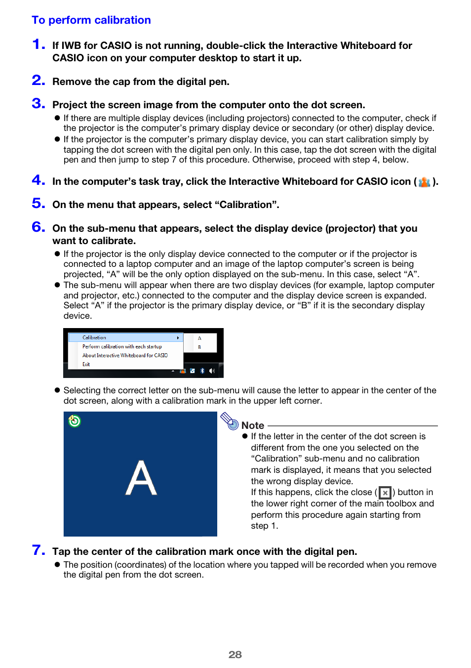 To perform calibration | Casio YA-W72M User Guide User Manual | Page 28 / 89