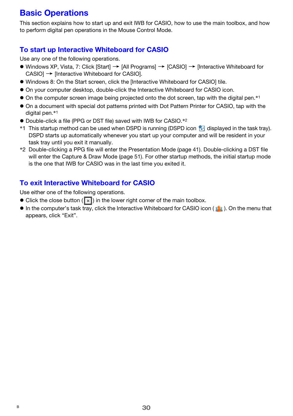 Basic operations | Casio YA-W72M User Guide User Manual | Page 30 / 89