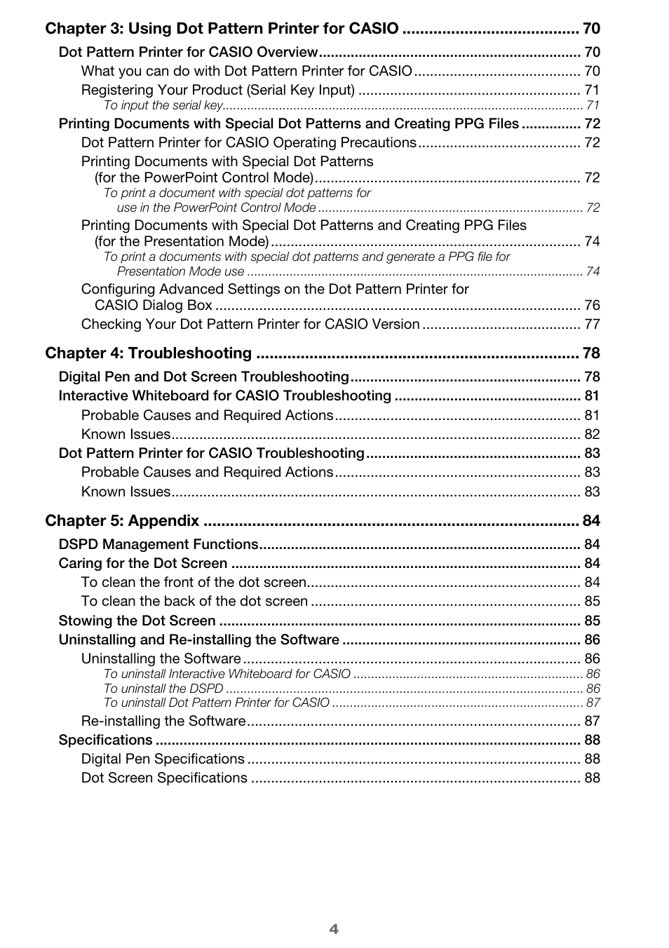 Casio YA-W72M User Guide User Manual | Page 4 / 89