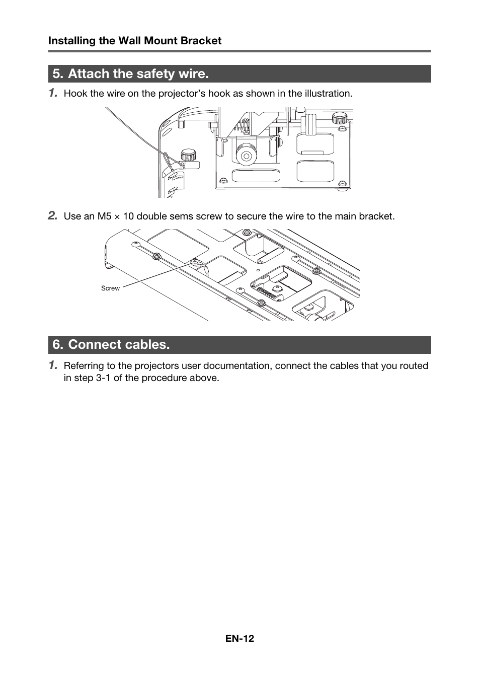 Attach the safety wire. 6. connect cables | Casio YM-80 User Manual | Page 13 / 21